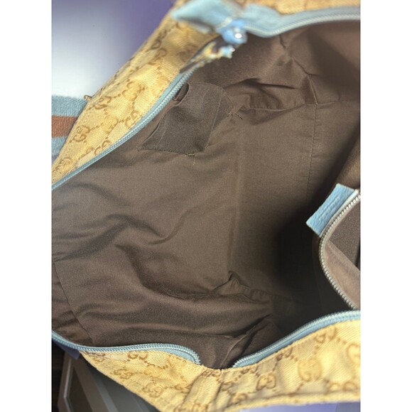 Rare Gucci blue and brown monogram. Pre-loved. Certified on Mercari. - Picture 9 of 13